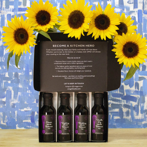 OMG! Balsamic Vinegar Lovers Sampler Gift Box (4-Pack)